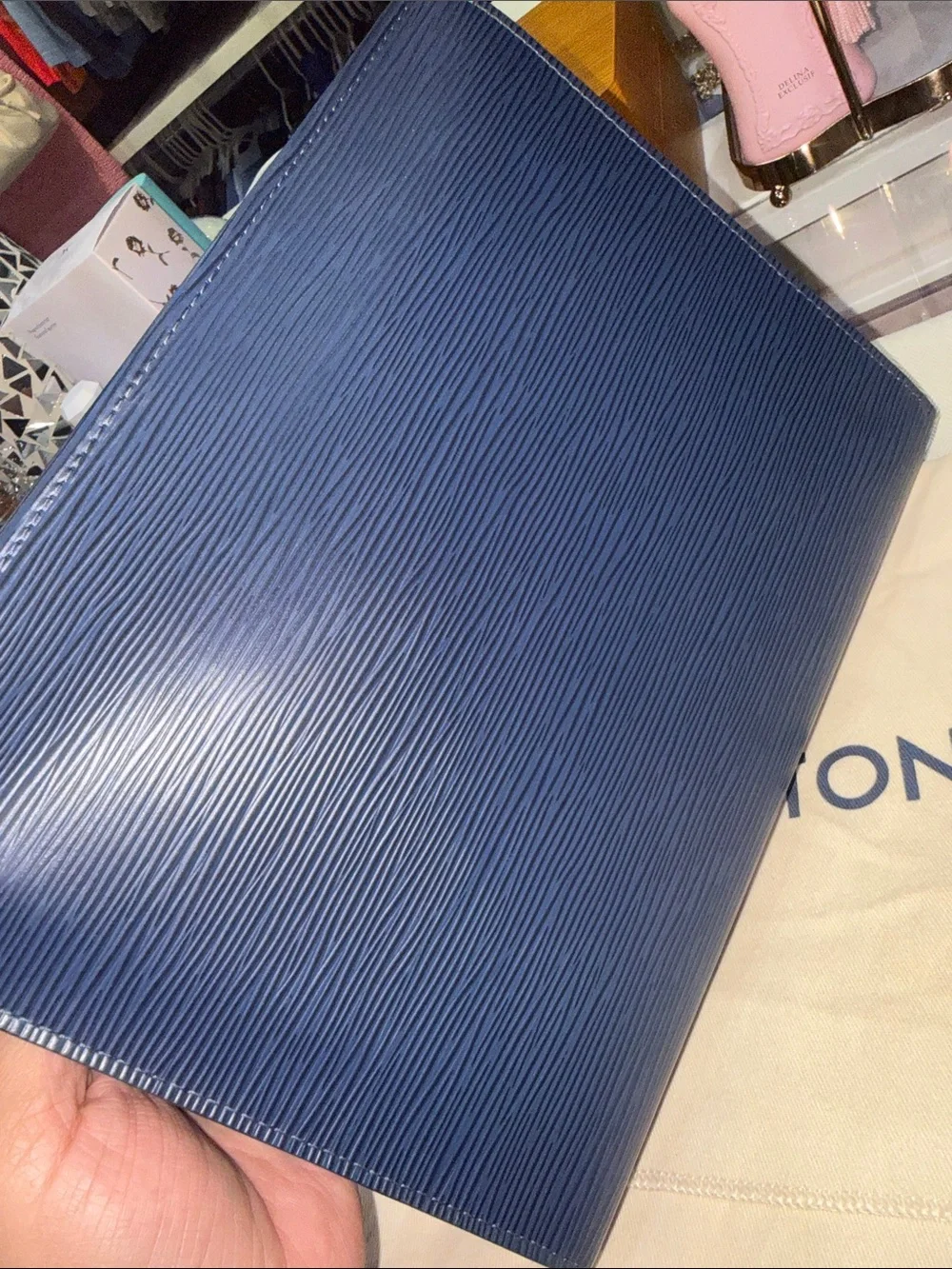 Louis Vuitton Deep Navy Epi Leather makeup bag